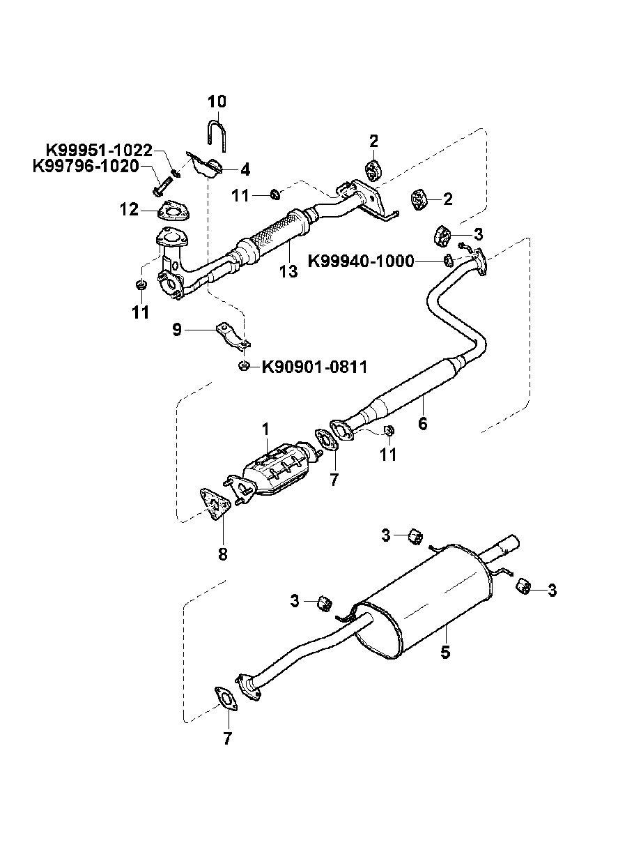 KIA 0K9A0-40-500D - Front Silencer onlydrive.pro