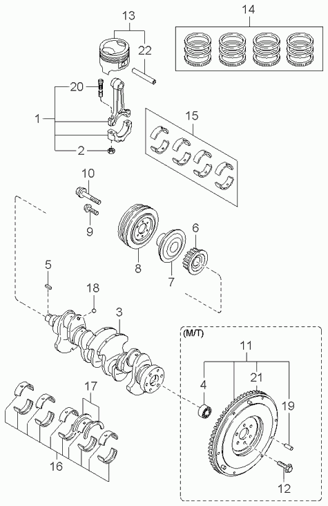 KIA 0K2Y0-11-SA0 - Piston onlydrive.pro