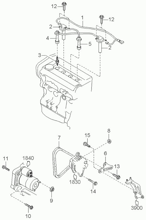 Hyundai 0K01C-18110 - Engine electrical system: 4 pcs. onlydrive.pro