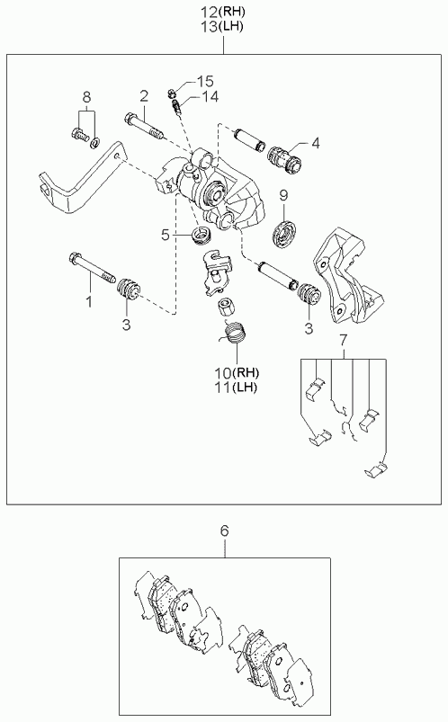 KIA 0K9A426252 - Rear brake mechanisms: 2 pcs. onlydrive.pro