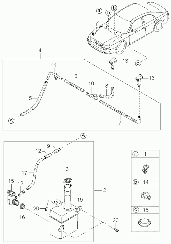 KIA 0K201-67-483 - Water Pump, window cleaning onlydrive.pro