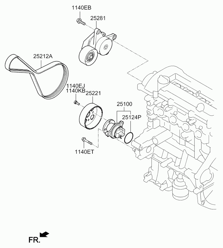 KIA 2521203980 - V-Ribbed Belt onlydrive.pro