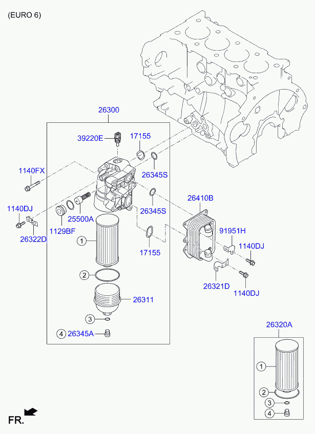 KIA 26310-2F600 - Housing, oil filter onlydrive.pro