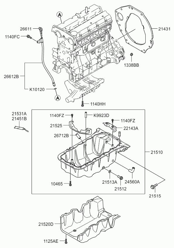 Hyundai 215314X400 - Gasket, oil sump onlydrive.pro