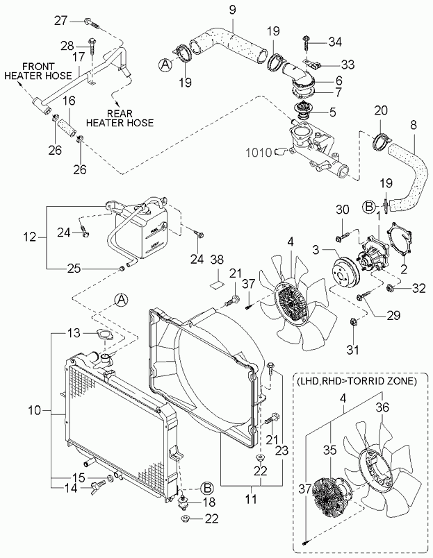 KIA 0K756 15171C - Coolant thermostat / housing onlydrive.pro