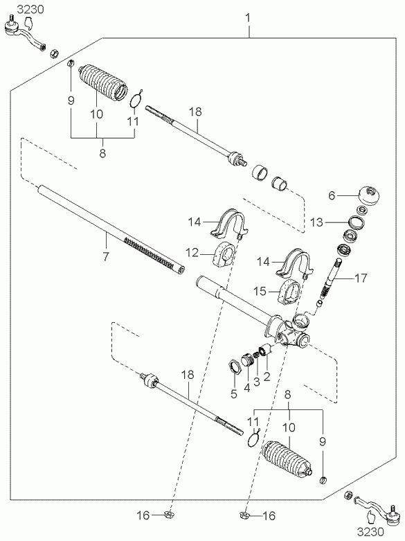 KIA 0K72A-32-270 - Steering gear: 2 pcs. onlydrive.pro