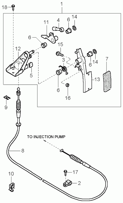 KIA 0K72A41660C - Accelerator Cable onlydrive.pro