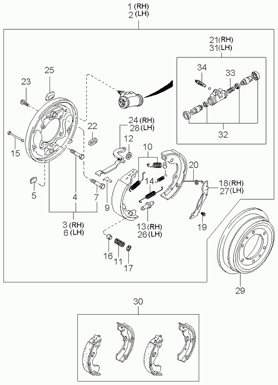 KIA 0K72B 26710 - Wheel Brake Cylinder onlydrive.pro