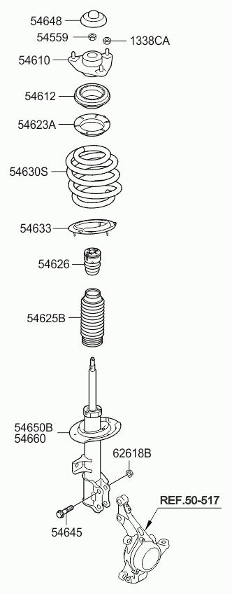 KIA 54612-3S050 - Rullalaakeri, jousijalkalaakeri onlydrive.pro