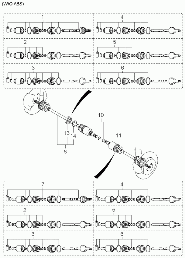 KIA 0K30A-22-530 - Bellow, drive shaft onlydrive.pro