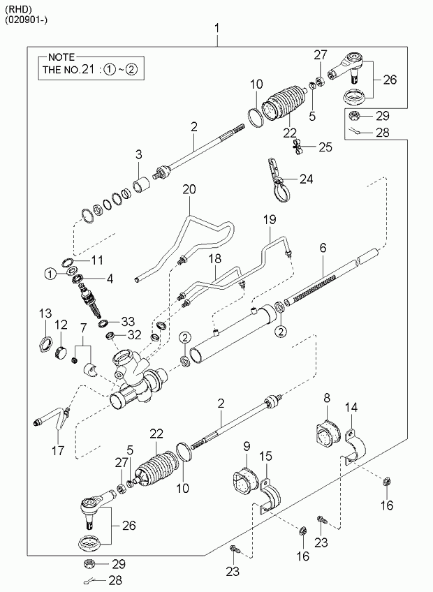 KIA 0K30B32480 - Hydraulic Hose, steering system onlydrive.pro