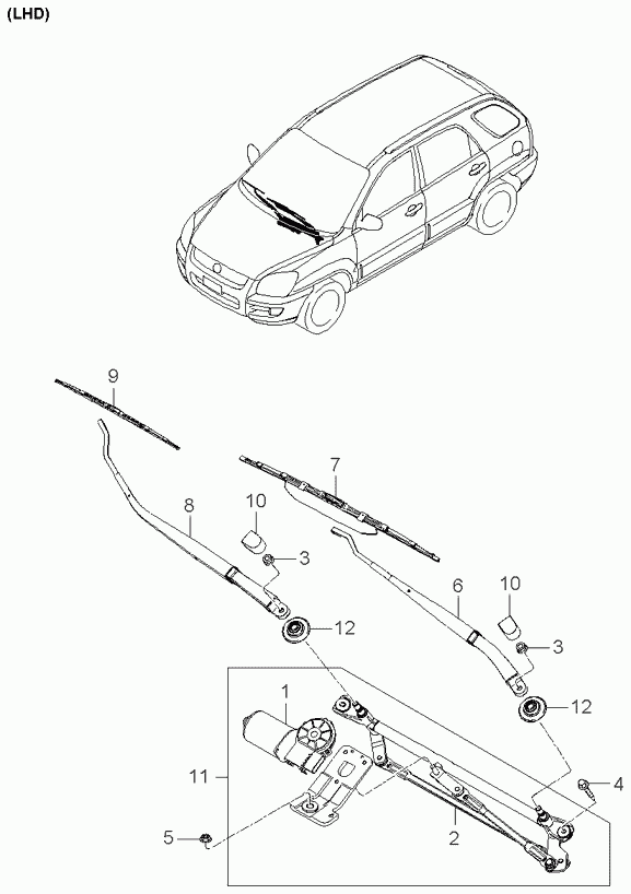 Hyundai 983501F010 - Windshield wiper: 1 pcs. onlydrive.pro