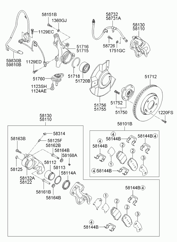 DAEWOO 517202G000 - Bearing Kit, wheel hub onlydrive.pro