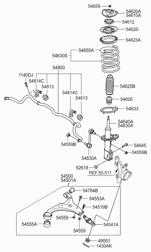 KIA 54830-2G000 - Rod / Strut, stabiliser onlydrive.pro