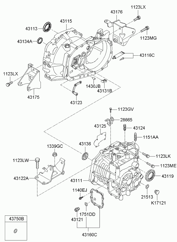 Hyundai 4313439011 - Уплотняющее кольцо, промежуточный вал onlydrive.pro