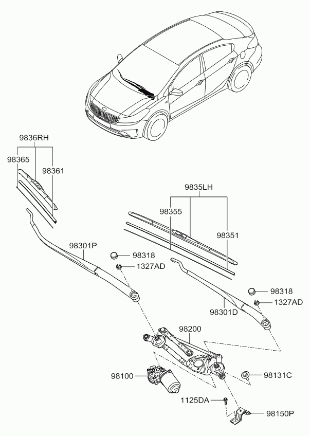 Hyundai 98360-A5000 - Windshield wiper: 1 pcs. onlydrive.pro