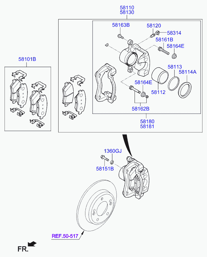 Hyundai 58101-A7A01 - Brake Pad Set, disc brake onlydrive.pro