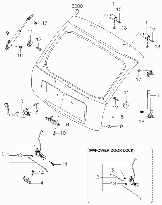 KIA 0K34C-63620A - Gas Spring, boot, cargo area onlydrive.pro