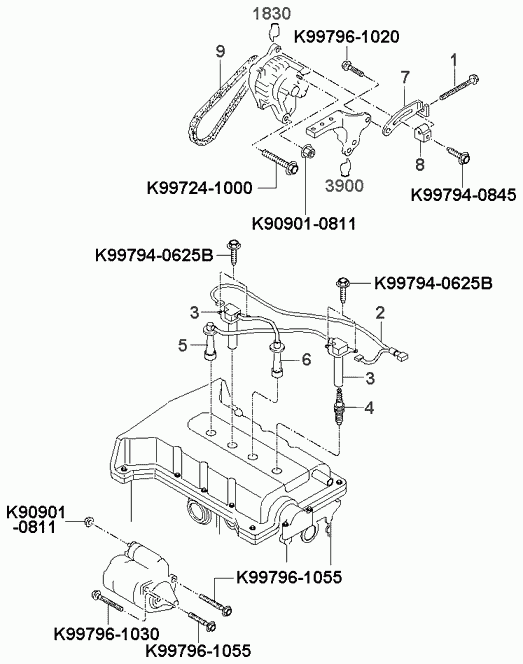 KIA 0K0111-8110 - Engine electrical system: 4 pcs. onlydrive.pro