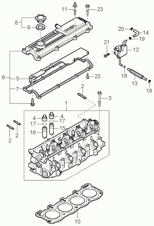 KIA M RF01 10 155A - Blīvju komplekts, Vārsta kāts onlydrive.pro