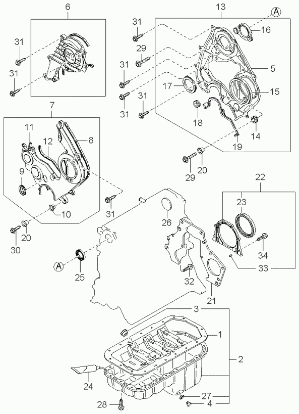 KIA 0K011 11 312 - Shaft Seal, crankshaft onlydrive.pro