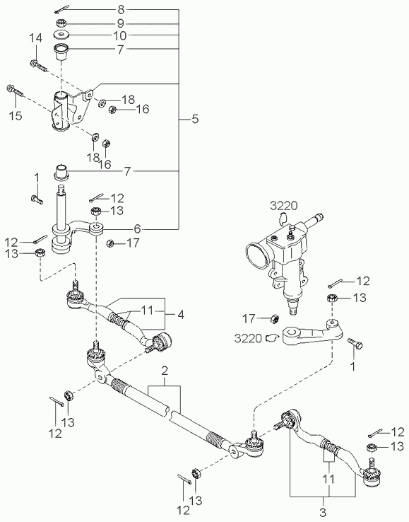 KIA 0K011-32-320B - Idler Arm onlydrive.pro