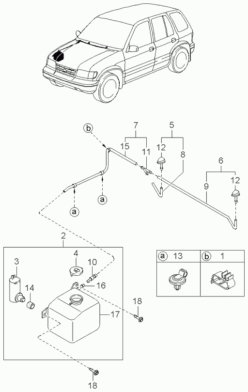 KIA 0K013-67-480E - Washer Fluid Tank, window cleaning onlydrive.pro