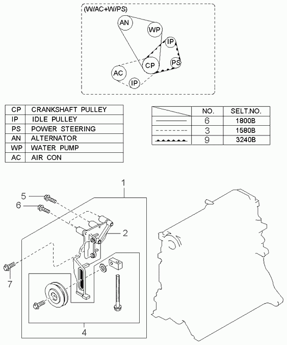 KIA 0K01115930A - Bracket - pulley & belt: 1 pcs. onlydrive.pro