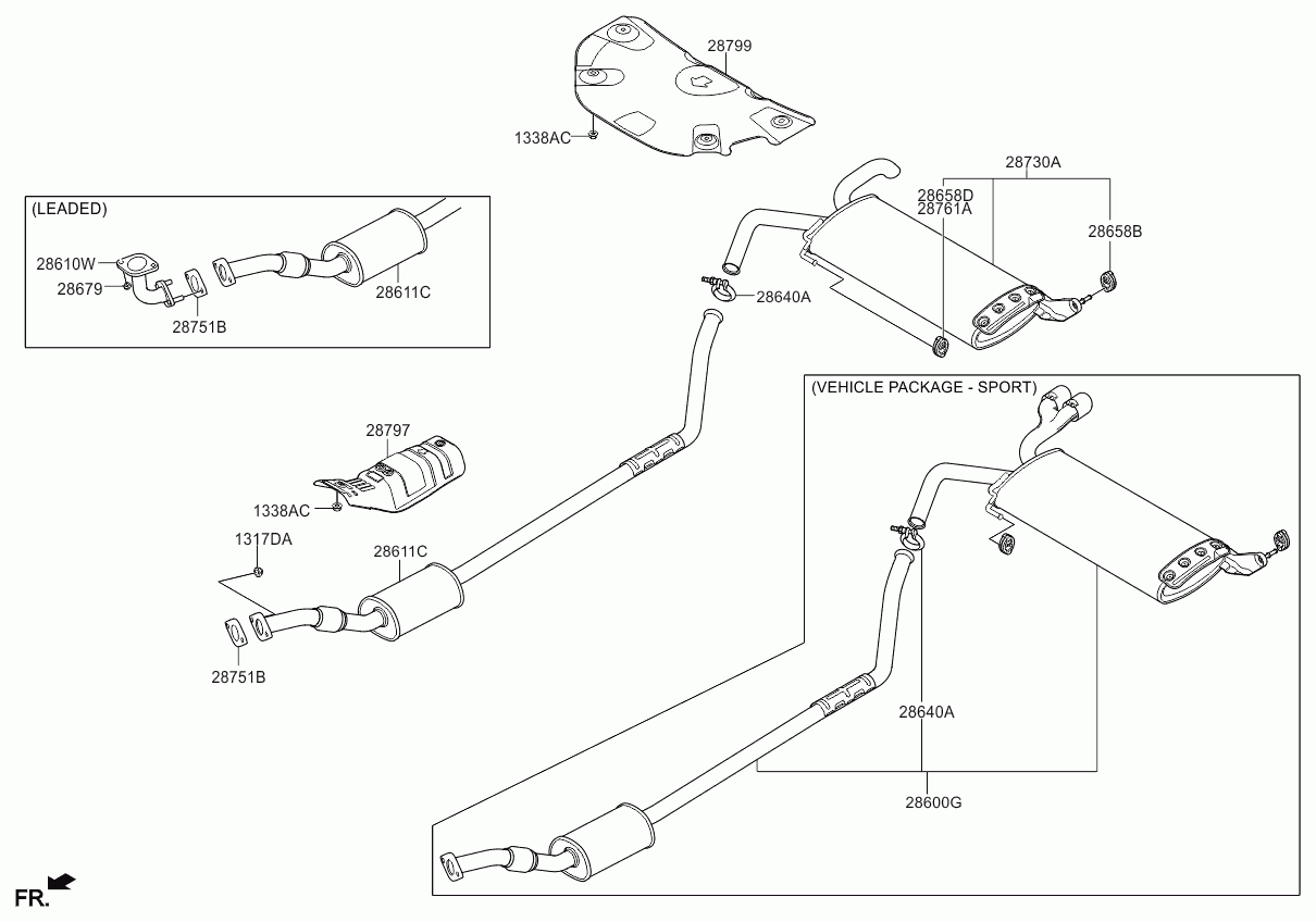 Hyundai 286401C000 - Pipe Connector, exhaust system onlydrive.pro