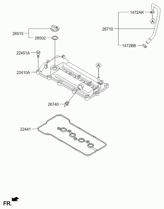 Hyundai 22441-03050 - Gasket, cylinder head cover onlydrive.pro