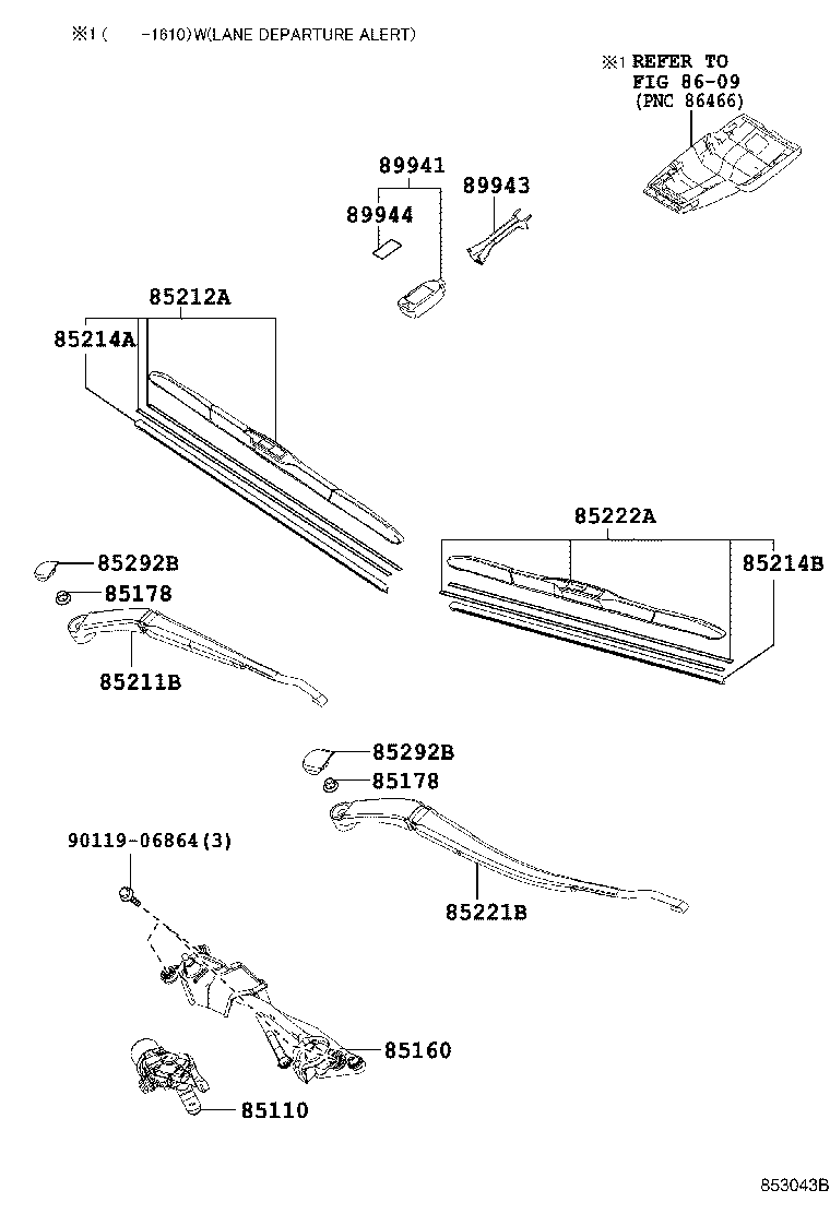 TOYOTA 8522253090 - Stikla tīrītāja slotiņa onlydrive.pro