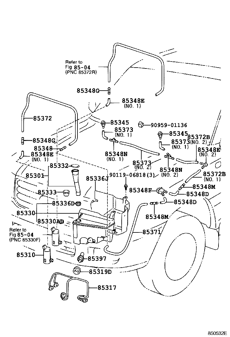 TOYOTA 8533035070 - Water Pump, window cleaning onlydrive.pro