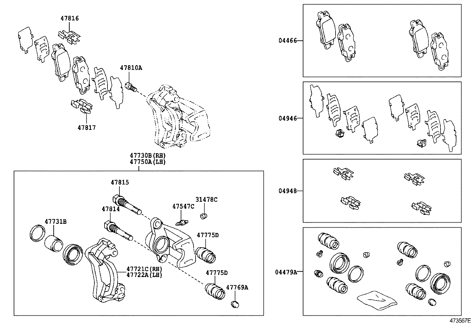 TOYOTA 04466-48090 - Brake Pad Set, disc brake onlydrive.pro