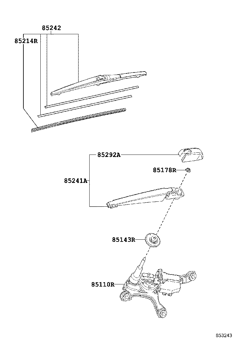 TOYOTA 85214-42040 - Rear wiper: 01 pcs. onlydrive.pro