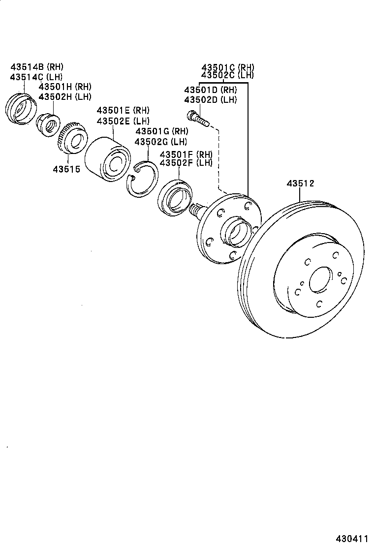 TOYOTA 43512 50100 - Brake Disc onlydrive.pro