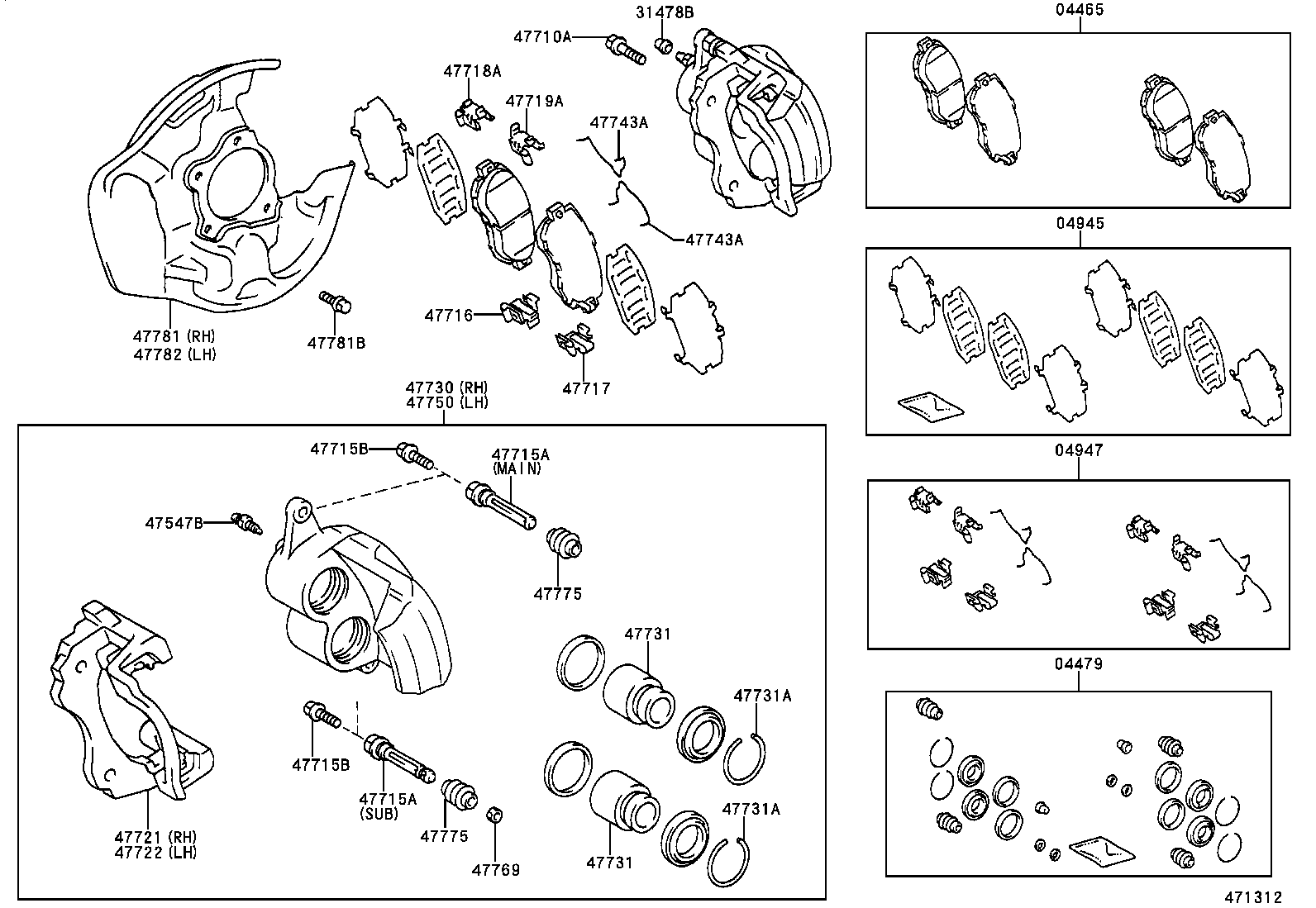 TOYOTA 0446522311 - Stabdžių trinkelių rinkinys, diskinis stabdys onlydrive.pro