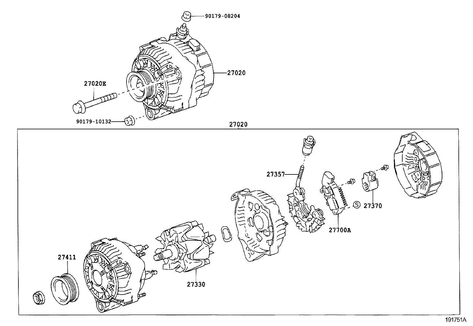 TOYOTA 2706046300 - Alternator onlydrive.pro