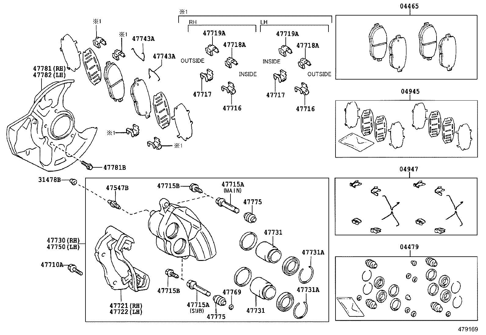 TOYOTA 0446530320 - Piduriklotsi komplekt,ketaspidur onlydrive.pro