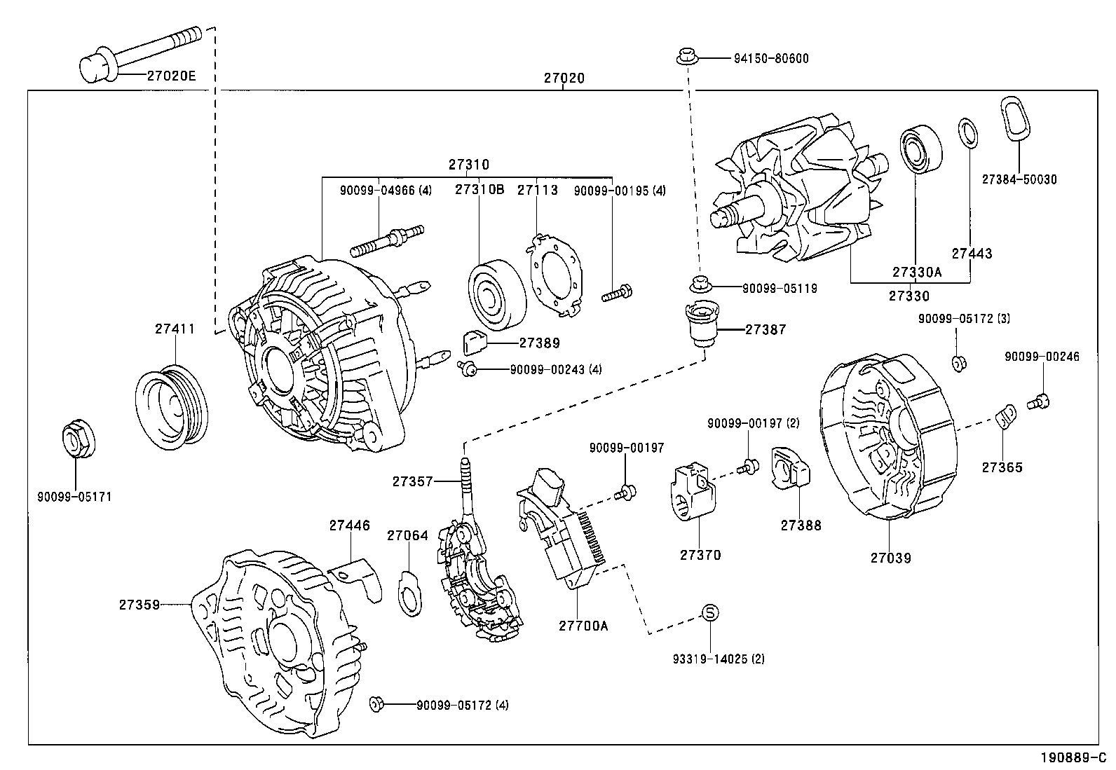 TOYOTA 2733042020 - Генератор onlydrive.pro