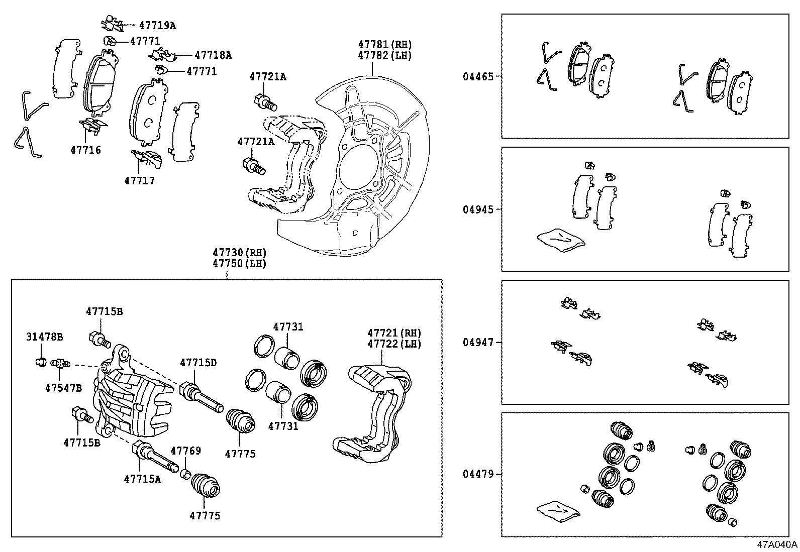 TOYOTA 04478-48150 - Repair Kit, brake caliper onlydrive.pro