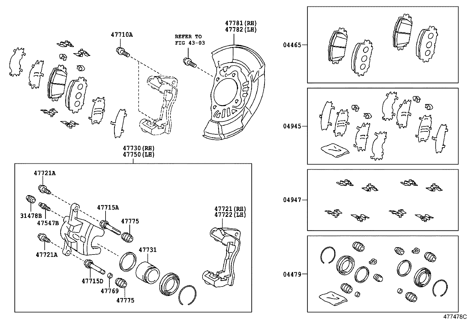 TOYOTA 04465-0W141 - Piduriklotsi komplekt,ketaspidur onlydrive.pro