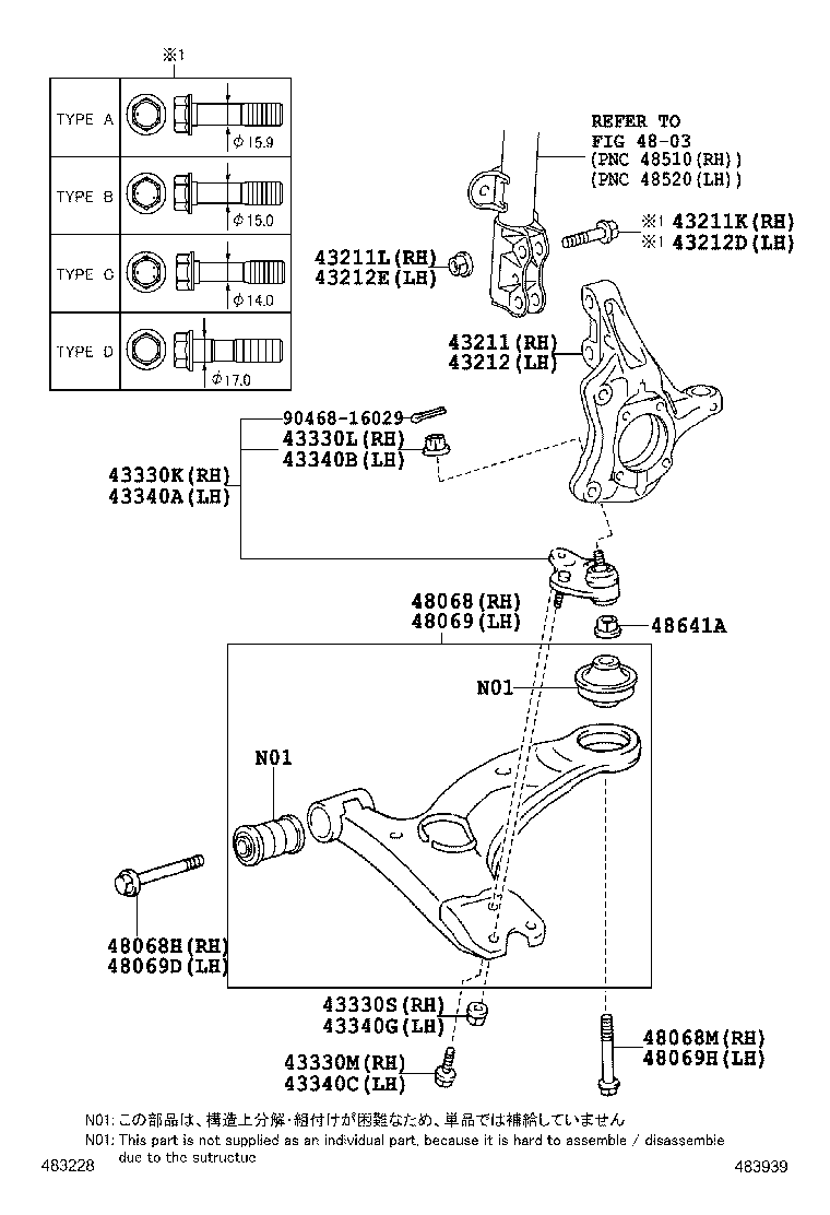 TOYOTA 91554-L1690 - Fastening Bolts, control arm onlydrive.pro