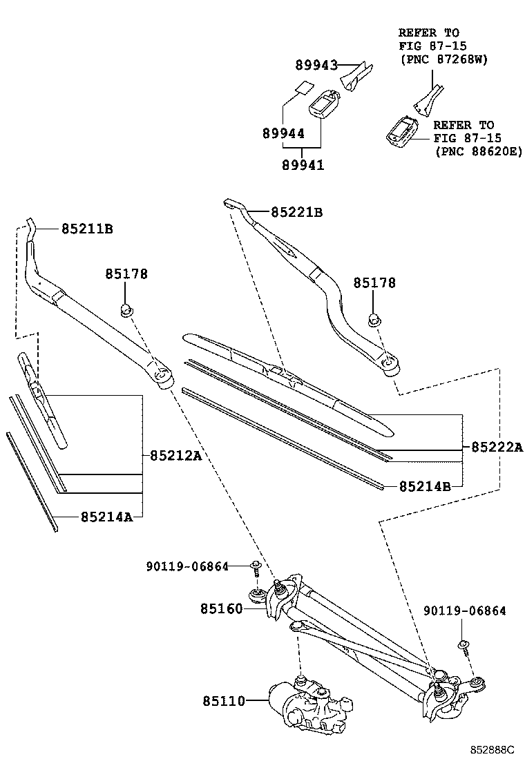 TOYOTA 85212-33270 - Stikla tīrītāja slotiņa onlydrive.pro