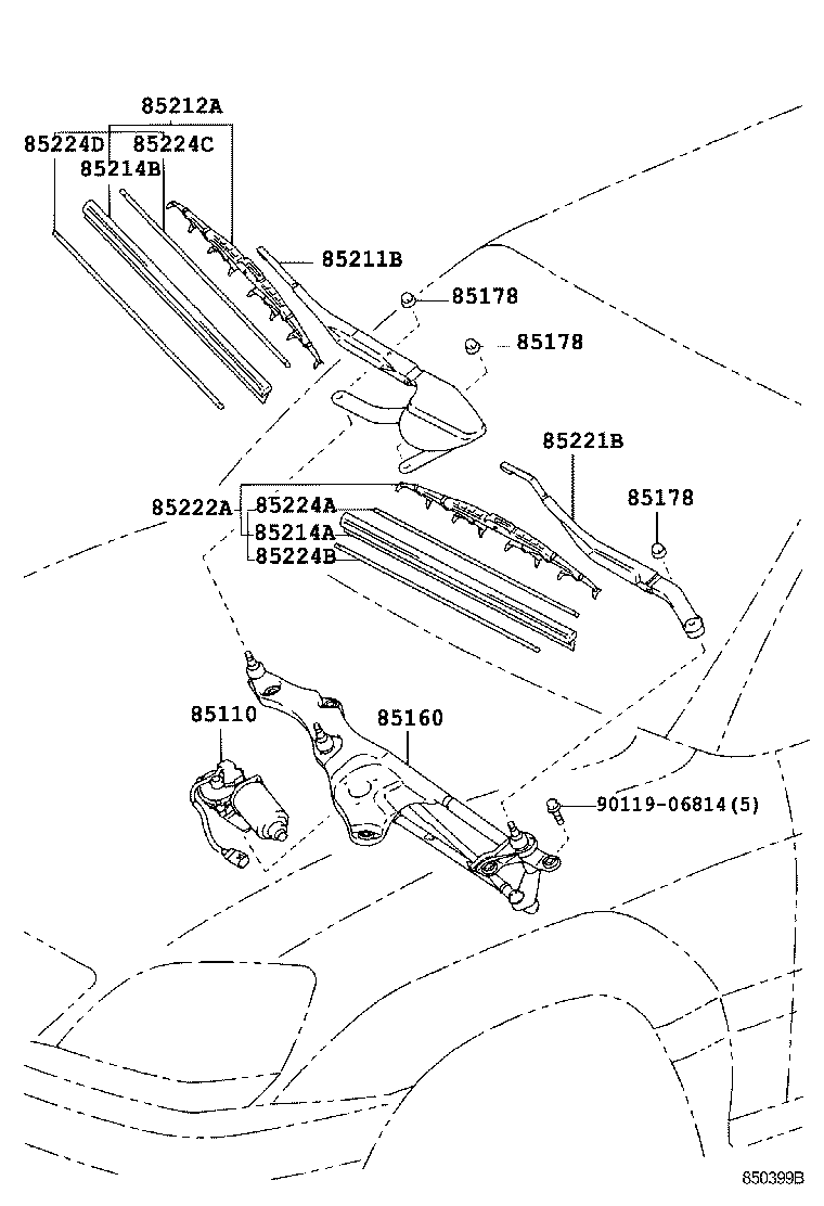 TOYOTA 8522248020 - Pyyhkijänsulka onlydrive.pro