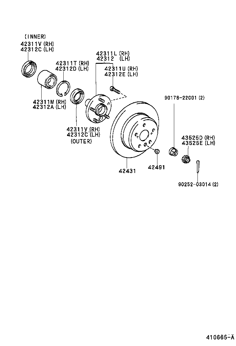 TOYOTA 42301-32060 - Rattarumm onlydrive.pro