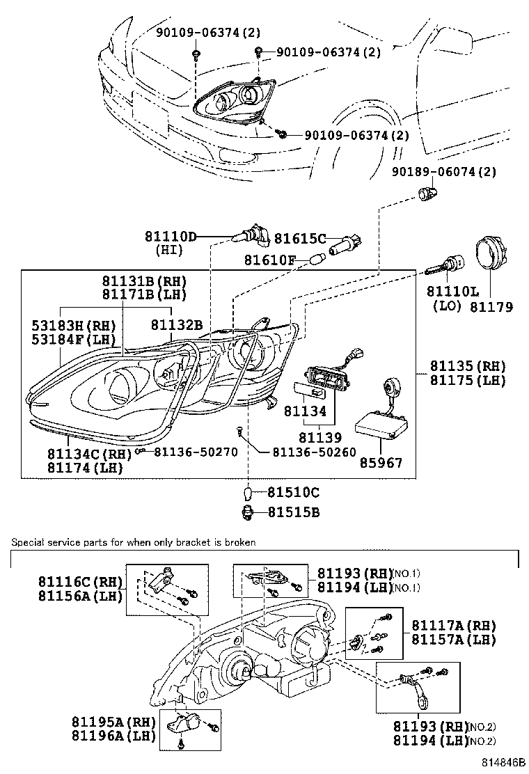 TOYOTA 90981-20010 - Headlamp: 02 pcs. onlydrive.pro