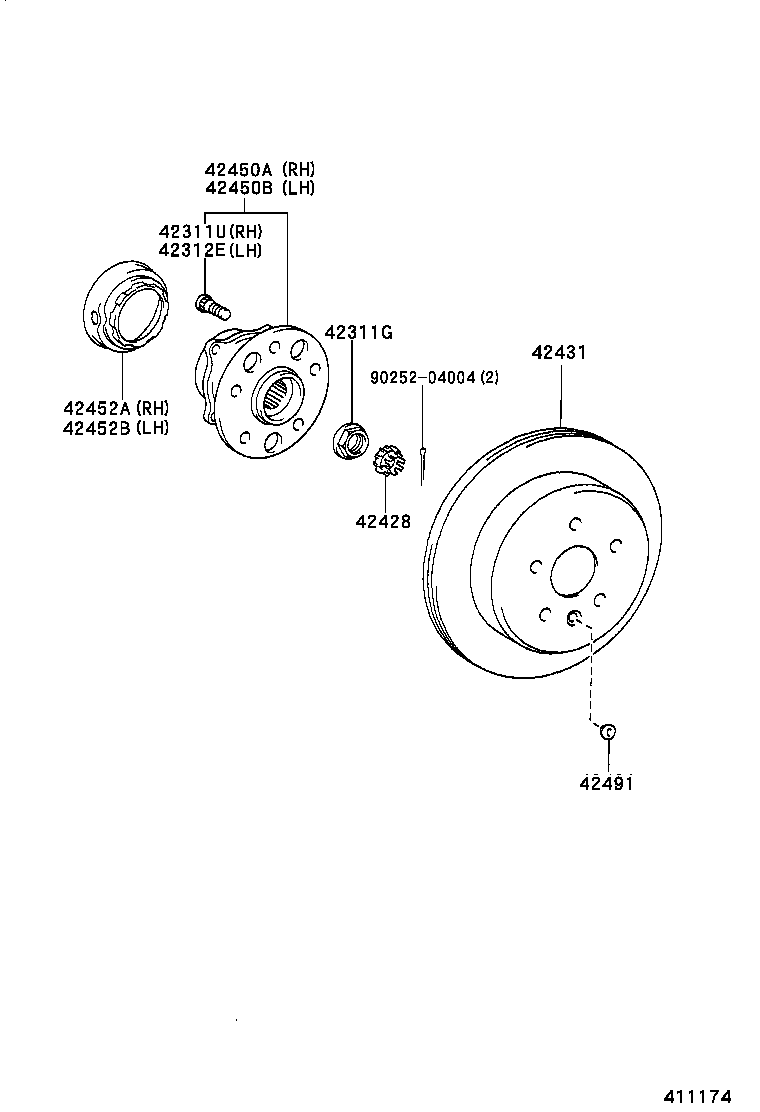 TOYOTA 9025204004 - Bearing Kit, wheel hub onlydrive.pro