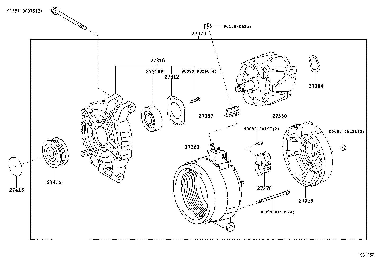 TOYOTA 27060-26030 - Generaator onlydrive.pro