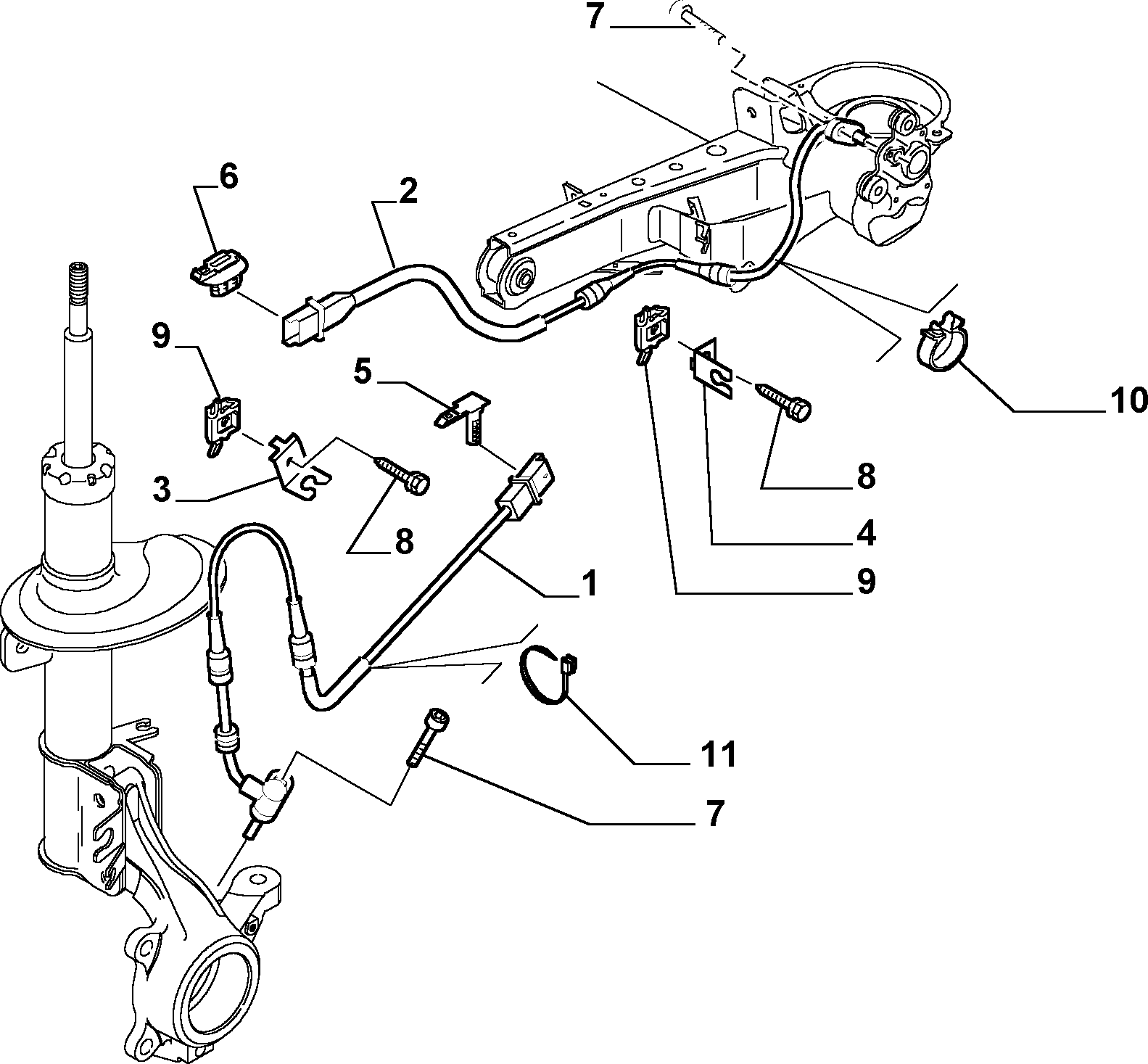 FIAT 1493882080 - Sensor, wheel speed onlydrive.pro