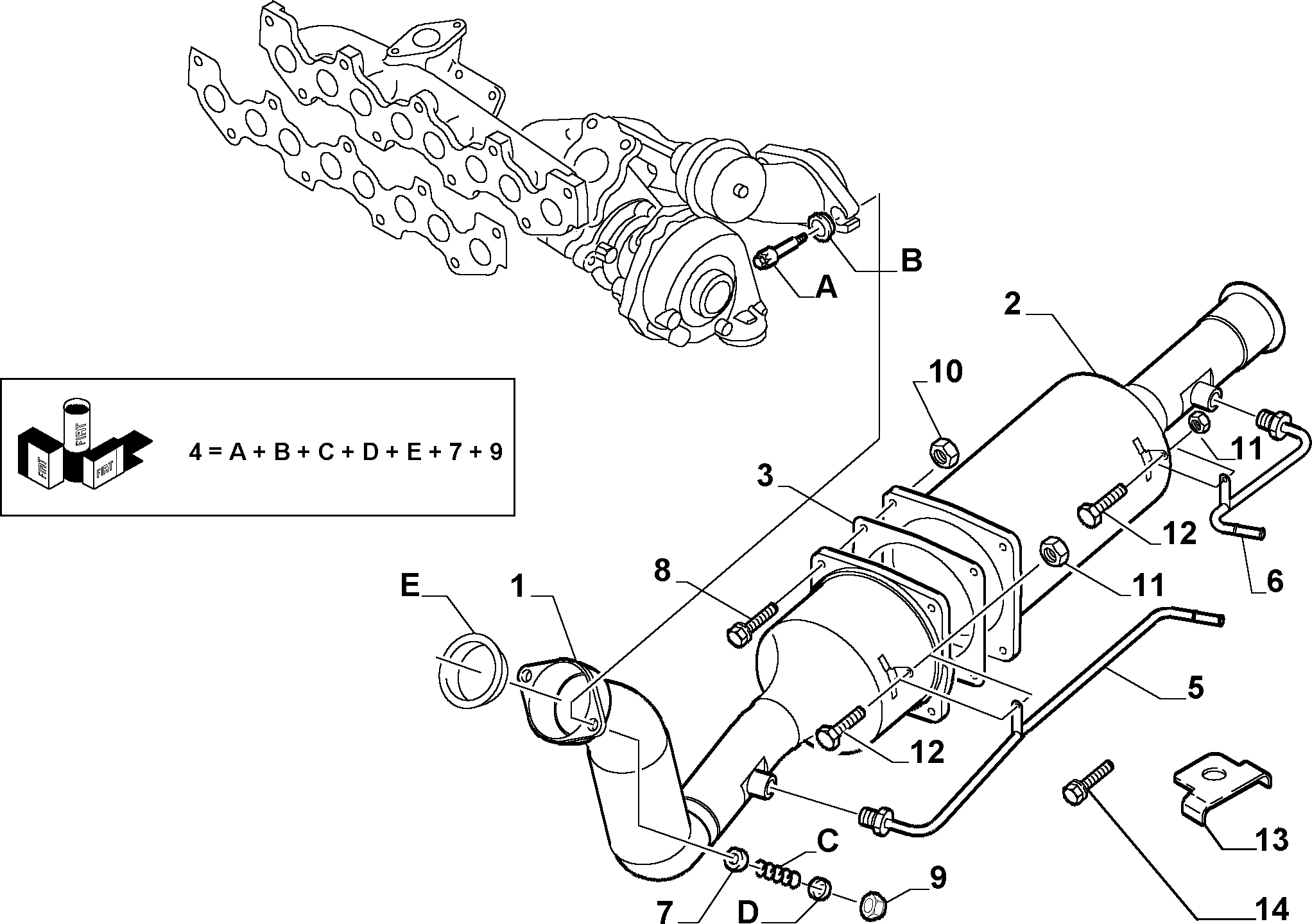 FIAT 9401797609 - Gasket Set, exhaust system onlydrive.pro